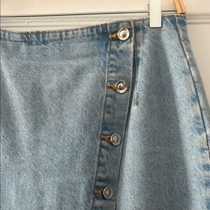 Blue Wrap Skirt with Slit for Casual Wear